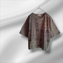 g258　ガレージ【M】Tシャツ/カットソー/半袖/綿100%/ペイズリー/