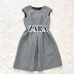【ザラ】美品 ワンピース ノースリーブ しゃかしゃか ギンガムチェック シンプル