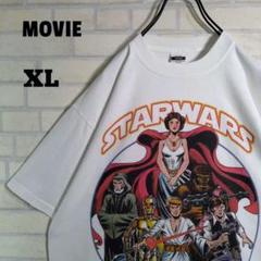 スターウォーズ★極美品 アート 映画 両面プリント 半袖Tシャツ 白 XL