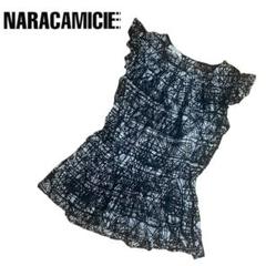 c339◯NARACAMICIE トップス シャツチェック ブラウス フリル