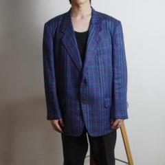 Christian Dior リネンテーラードジャケット チェック/HW492