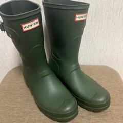 人気カラー【美品】ハンター　UK6 24.5cm-25cm レインブーツ　カーキ HUNTER ハンター レインブーツ レディース オリジナル トール