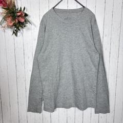 良品計画　無印良品　カットソー　メンズ　【S】　グレー　ロンT　長袖　コットン