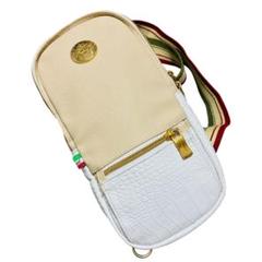 【良品】オロビアンコ　レザー　クロコ　ボディバック　ショルダーバッグ ホワイト