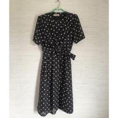 【昭和レトロ】 肩パッド入り 水玉 ヴィンテージワンピース