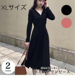 新品☆ミディ丈ワンピース☆ブラックXLサイズ