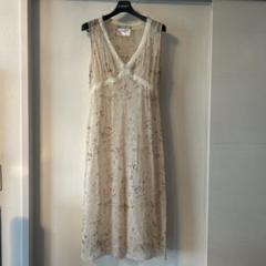 美品 MaxMara 花柄 シルク ノースリーブ ロングワンピース 40