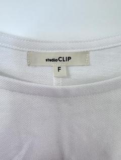 studioCLIP ホワイト ノースリーブ Tシャツ F