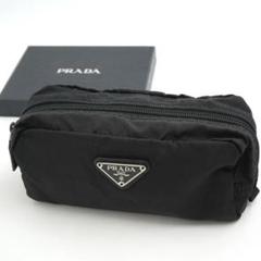 ✨新品未使用✨ PRADA ポーチ ナイロン 三角プレート ファスナー 黒色