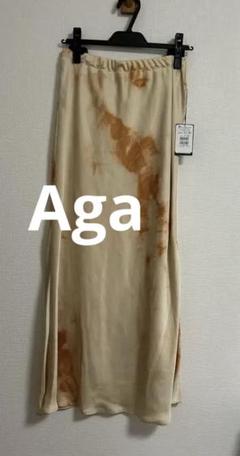 【新品未使用】Aga デザインスカート　オレンジ　総ゴム　ヤマダヤ福袋のサムネイル