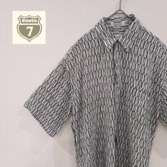 【1点物】シャツ 柄シャツ 半袖 オーバーサイズ ラグラン袖 総柄 韓国風