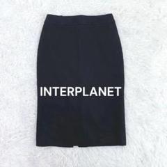 インタープラネット アンゴラブレンドタイトスカート ブラック S オフィスコーデ