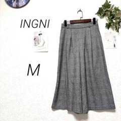 9585 INGNI イング グレンチェックワイドパンツ M