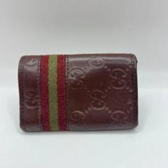 希少カラー 美品 GUCCI キーケース ボルドー シェリーライン
