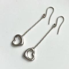 GWセール‼️【極美品】ティファニー オープンハート チェーン ドロップ ピアス TIFFANY&Co[ティファニー] オープン ハート ドロップ ピアス