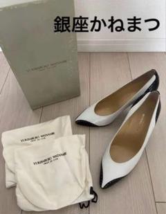 銀座かねまつ バイカラー ポインテッドトゥ ハイヒール - メルカリ