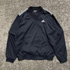 00's adidas GOLF ロゴ刺繍3ライン 袖着脱可 古着プルジャケット 00's adidas GOLF ロゴ刺繍3ライン 袖着脱可 古着プルジャケット