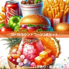 30×30ラウンドフード2点セット　ダイヤモンドアートキット　未使用品