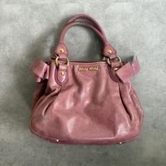MIUMIU ❁﻿ リボン レザーバッグ ミュウミュウの新作バッグ、サイドリボンのヴィンテージ風レザー