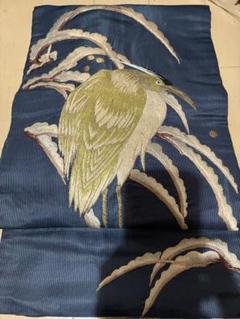 MO-3167 名古屋帯 木々に鳥模様 金糸 MO-3167 名古屋帯 木々に鳥模様 金糸