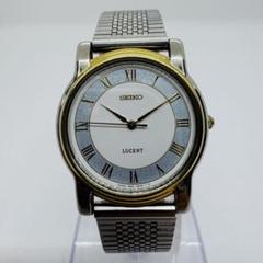 ✨SEIKO✨ルーセント✨5E21-6E00✨白/青文字盤✨クオーツ✨腕時計✨