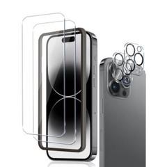iPhone 15 Pro 専用 ガラスフィルム カメラフィルム ガイド枠付き
