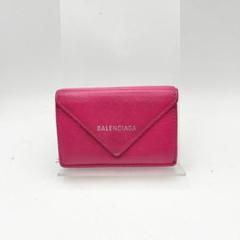 バレンシアガ　折財布　財布　ペーパーミニウォレット　ピンク