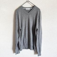 美品 プラステ グレー Vネック 薄手セーター 長袖 きれいめ カジュアル M