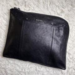 DIESEL ディーゼル 本革 レザー クラッチバッグ ブラック
