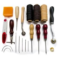 【人気商品】レザークラフト DIY ツール 14点セット 裁縫 皮革工具