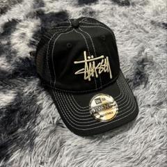 最終値下　正規品　美品　STUSSY✖️NEW ERA コラボブラックキャップ 2025年最新】STUSSY×NEW ERA ステューシー×ニューエラの人気