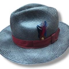 borsalino★7 56 ストローハット パラシゾール ネイビーブラック系