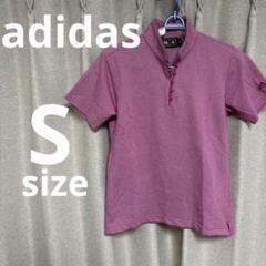 adidas パープル ストライプ ポロシャツ S ゴルフ レディース
