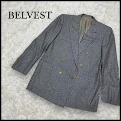 極美品【BELVEST】ベルベスト グレーダブルジャケット グレー 48 メンズ