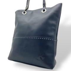 【美品】Kitamura キタムラ ビジネスバッグ 鍵付き ロゴ型押し ネイビー KITAMURA(キタムラ) ビジネスバッグ - 黒 本体ロックなし レザー