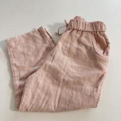 ピンク　リネン混パンツ　104cm
