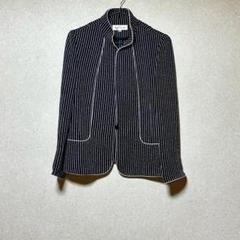 ラルクアンシエル ジャケット 黒 ストライプ 38 上品 オフィカジ ノーカラー