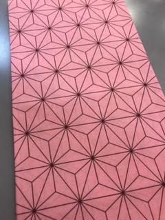 051703#生地、麻の葉柄 鬼滅の刃2、200cm×約110cm巾。