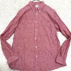【美品✨】ブルックスブラザーズ リネン100％ 長袖 ボタンダウン シャツ XL
