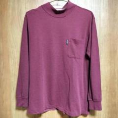 【Lake Town】メンズ　長袖ハイネックシャツ　M　カットソー　ワイン色