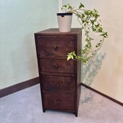 骨董品 アンティーク家具 昭和初期 昭和レトロ チェスト年代物 ミニタンス 昭和レトロ アンティーク 古家具 道具箱 木製チェスト 6段 丸