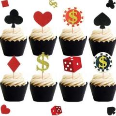 32点セット カジノのケーキデコレーション ポーカー ケーキトッパー 飾り付け