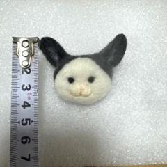羊毛フェルト　パンダマウス　ブローチ　ねずみ　マウス　手芸　手作り　ハンドメイド