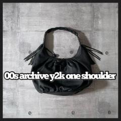 y2k opium leather oneshoulder bag fringe