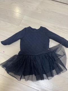 Petit Bateau ネイビー スカート付きトップス 18M