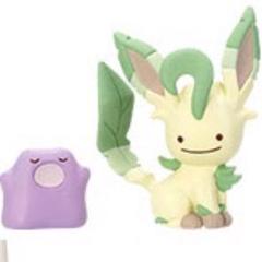 【極美品/タグ付き/廃盤/2018】へんしんメタモン　リーフィア　ぬいぐるみ 極美品/タグ付き/廃盤/2018】へんしんメタモン リーフィア