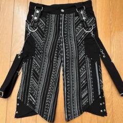 00s Ozz Croce ストレッチ フレアパンツ 編み上げ ゴシック コア
