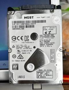 HGST 500GB ハードディスク 稼働時間718時間のサムネイル