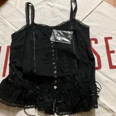ピンクハウス 未使用品 綿ローン&フランス製?!レース黒生地キャミソール ピンクハウス 未使用品 綿ローン&フランス製?!レース黒生地