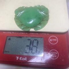 ニュークな品　ミャンマー翡翠置物　 上海蟹
